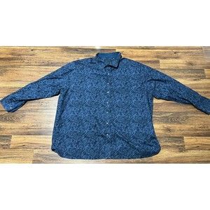 TWENTY EIGHT DEGREES Men’s L/S Casual Shirt Size 3XL DARK BLUE Design Floral